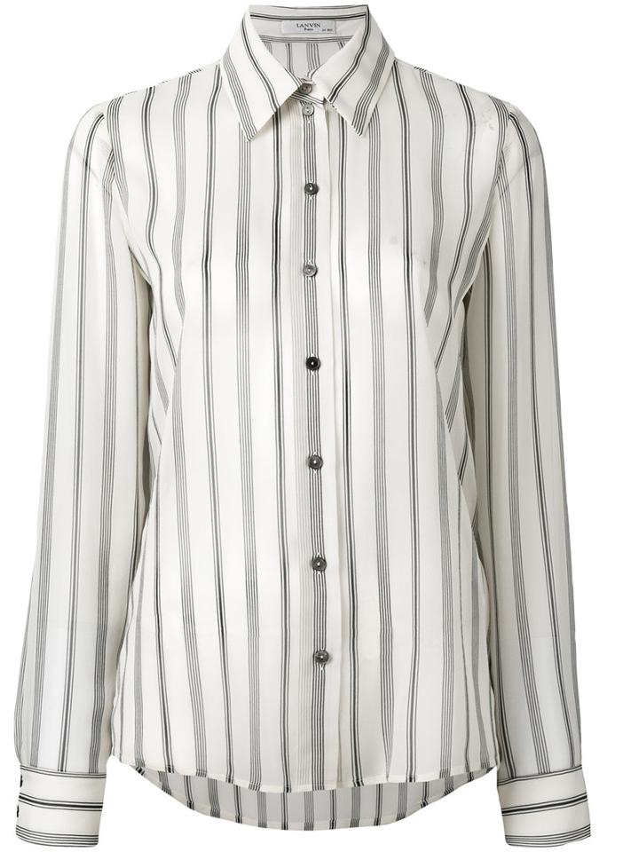 Lanvin - Striped Blouse - Women - Silk - 42, Nude/neutrals, Silk