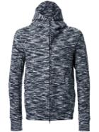 Kazuyuki Kumagai Marled Zipped Hoodie, Men's, Size: 3, Black, Polyurethane/cashmere/wool