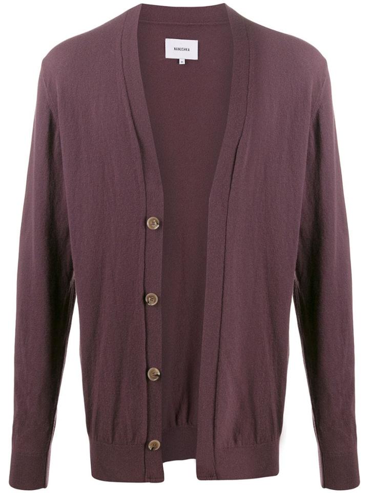 Nanushka Fine Knit Cardigan - Purple