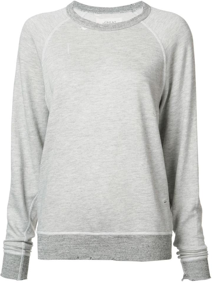 The Great Destroyed Effect Sweatshirt, Women's, Size: 1, Grey, Cotton/rayon