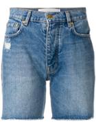 Victoria Victoria Beckham Side Stripe Denim Shorts - Blue
