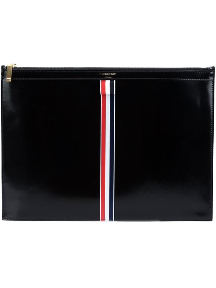 Thom Browne Squared Clutch Bag, Men's, Black, Calf Leather