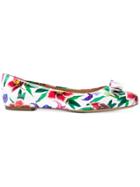 Salvatore Ferragamo Floral Print Ballerina Shoes - Multicolour