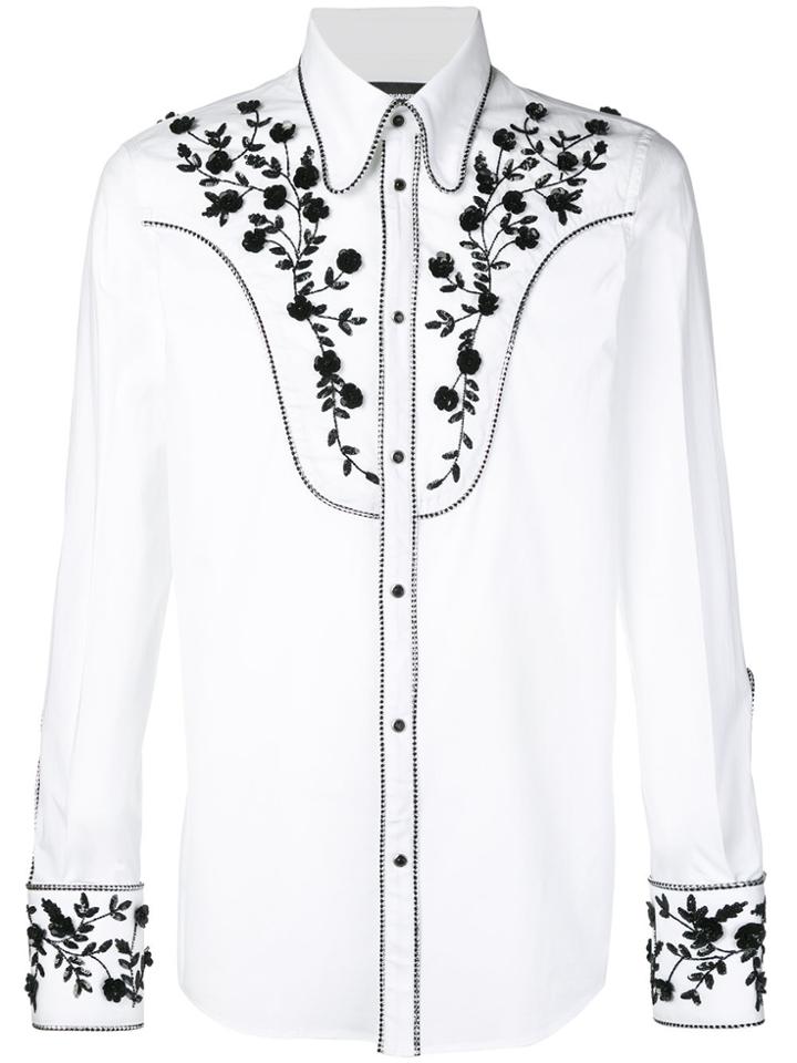 Dsquared2 Floral Sequin-embellished Shirt - White