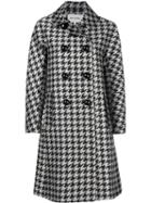 Dice Kayek Double Breasted Houndstooth Coat - Black