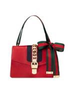 Gucci Sylvie Leather Shoulder Bag, Women's, Red, Leather