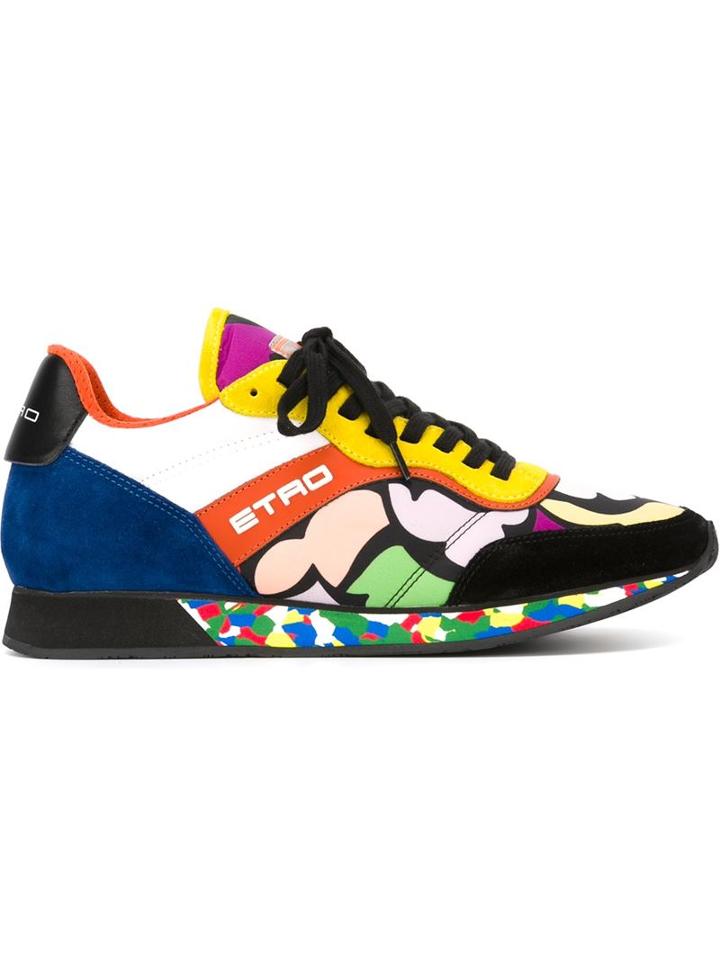 Etro Panelled Sneakers, Women's, Size: 37, Polyester/leather/suede/rubber