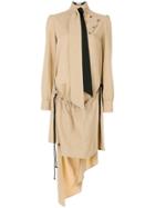 Jw Anderson Neck Tie Folded Hem Dress - Nude & Neutrals