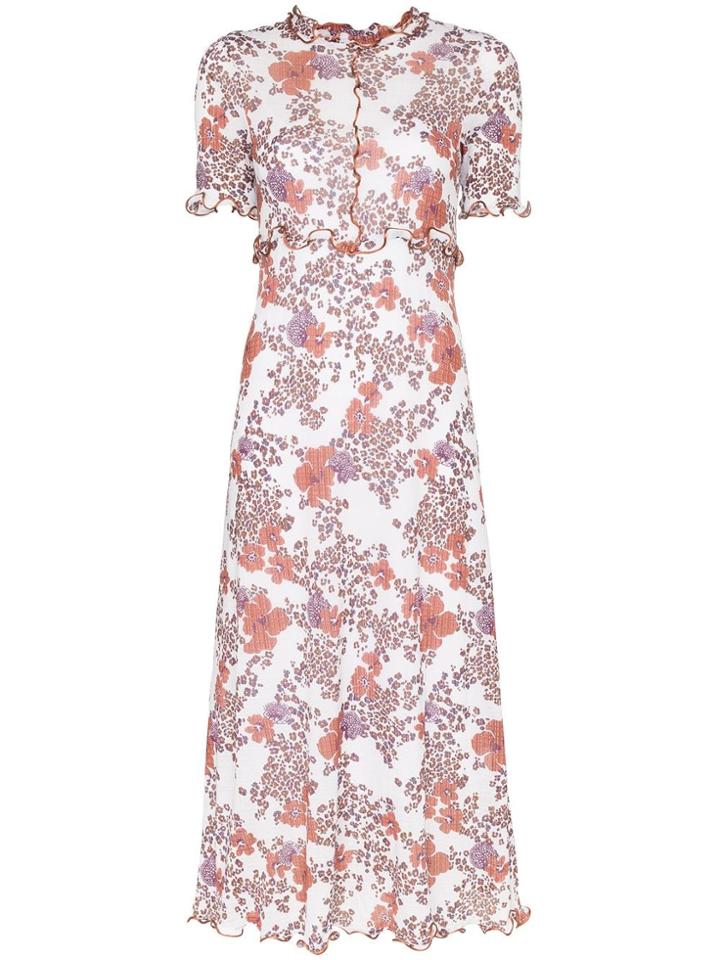 See By Chloé Stretch Floral Printed Midi Dress - White