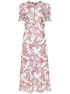 See By Chloé Stretch Floral Printed Midi Dress - White