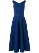 Michael Kors Belted Full Skirt Dress - Blue