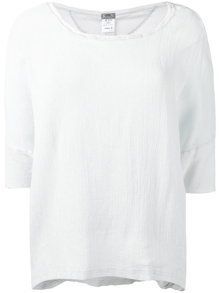 Kristensen Du Nord - Crinkled Top - Women - Silk/cotton - 3, Blue, Silk/cotton