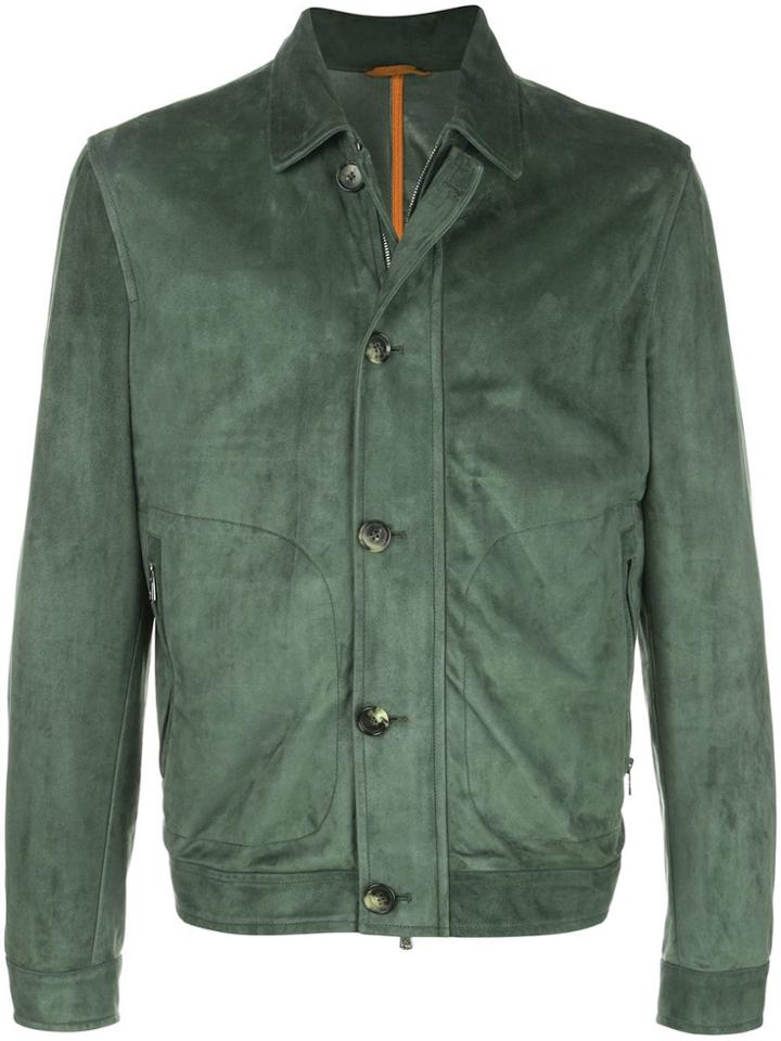 Isaia Fitted Trucker Jacket - Green