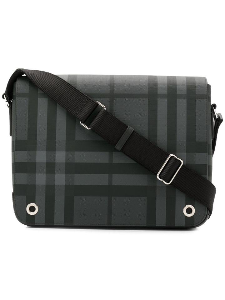 Burberry Checked Crossbody Bag - Grey