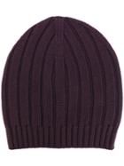 Eleventy - Ribbed Detail Beanie - Men - Virgin Wool - One Size, Pink/purple, Virgin Wool
