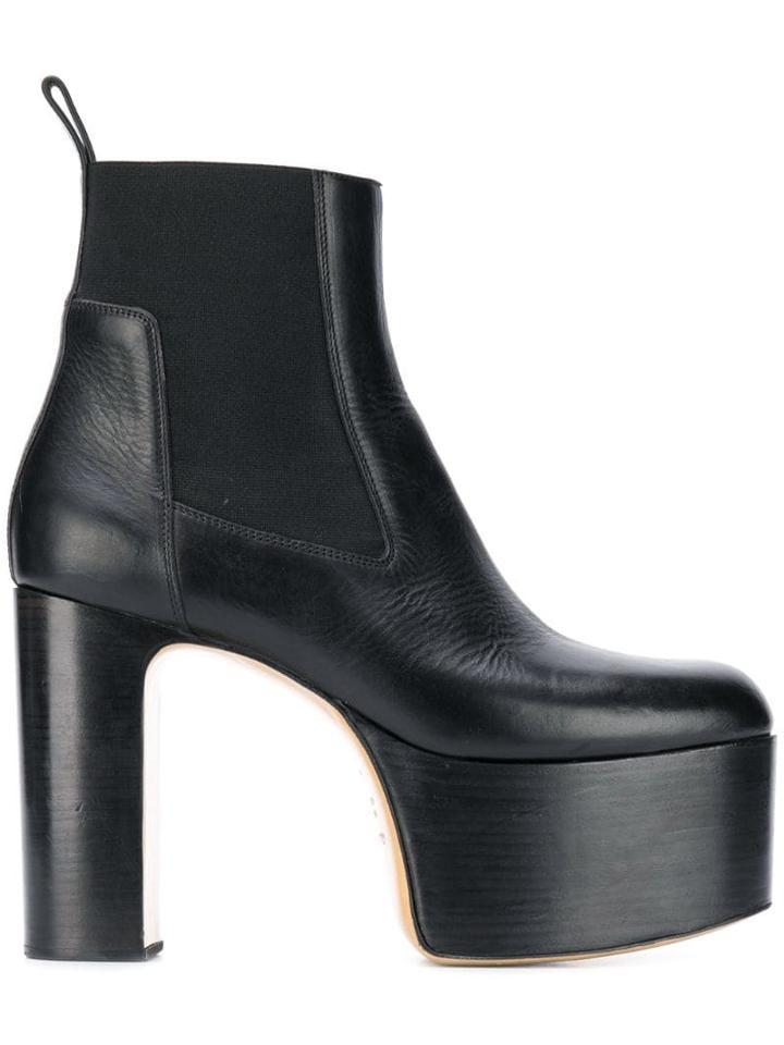 Rick Owens Platform Kiss Boots - Black