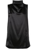Adam Lippes Sleeveless Silk Blouse - Black
