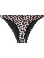 Ganni Leopard Print Bikini Bottoms - Black