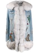 Philipp Plein Denim Cowboy Coat - Blue