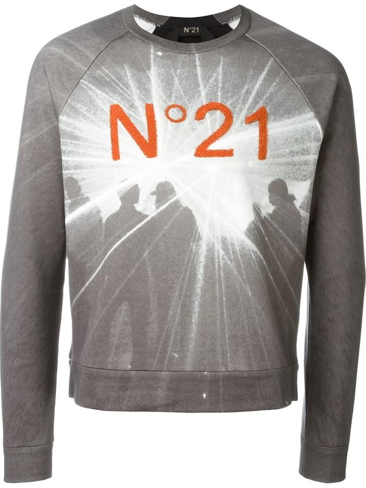 No21 Logo Appliqué Printed Sweatshirt
