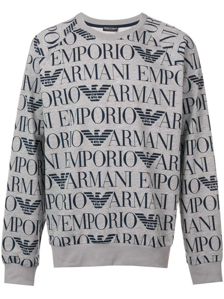 Emporio Armani Allover Logo Print - Grey