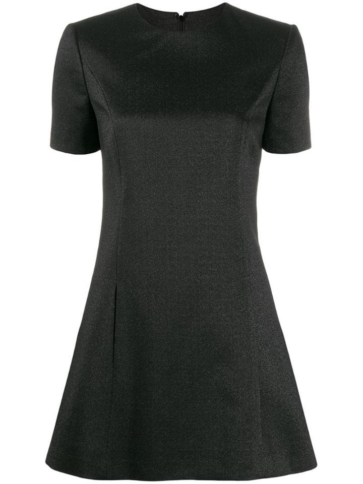 Saint Laurent Glitter Flared Dress - Black