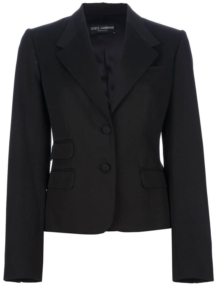 Dolce & Gabbana Slim Cut Trouser Suit, Women's, Size: 46, Black, Cotton/spandex/elastane