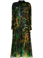 Alberta Ferretti Jungle Print Shirt Dress - Black