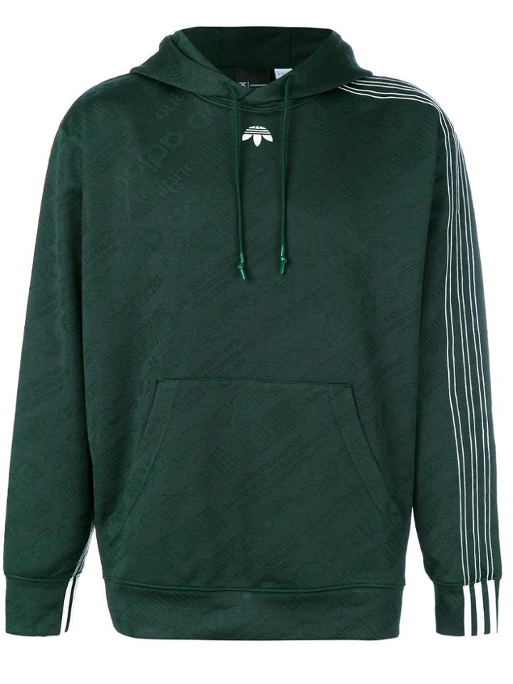 Adidas Originals By Alexander Wang Logo Print Hoodie - Green
