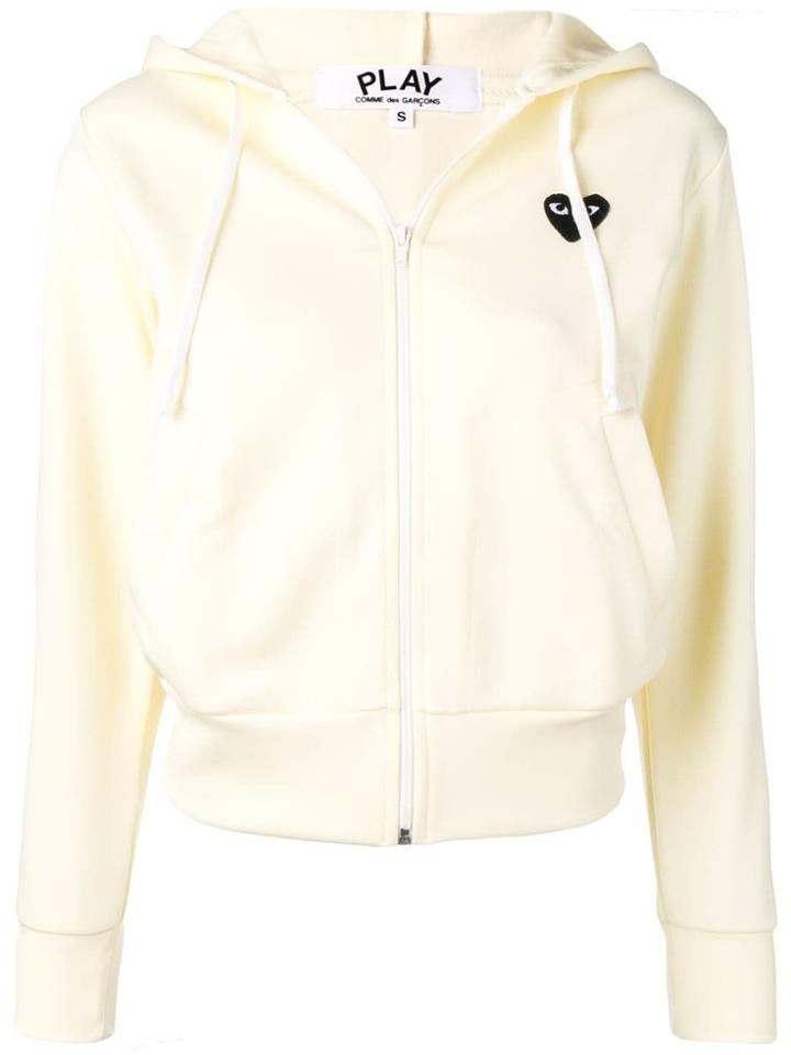 Comme Des Garçons Play Logo Embroidered Hoodie - Yellow