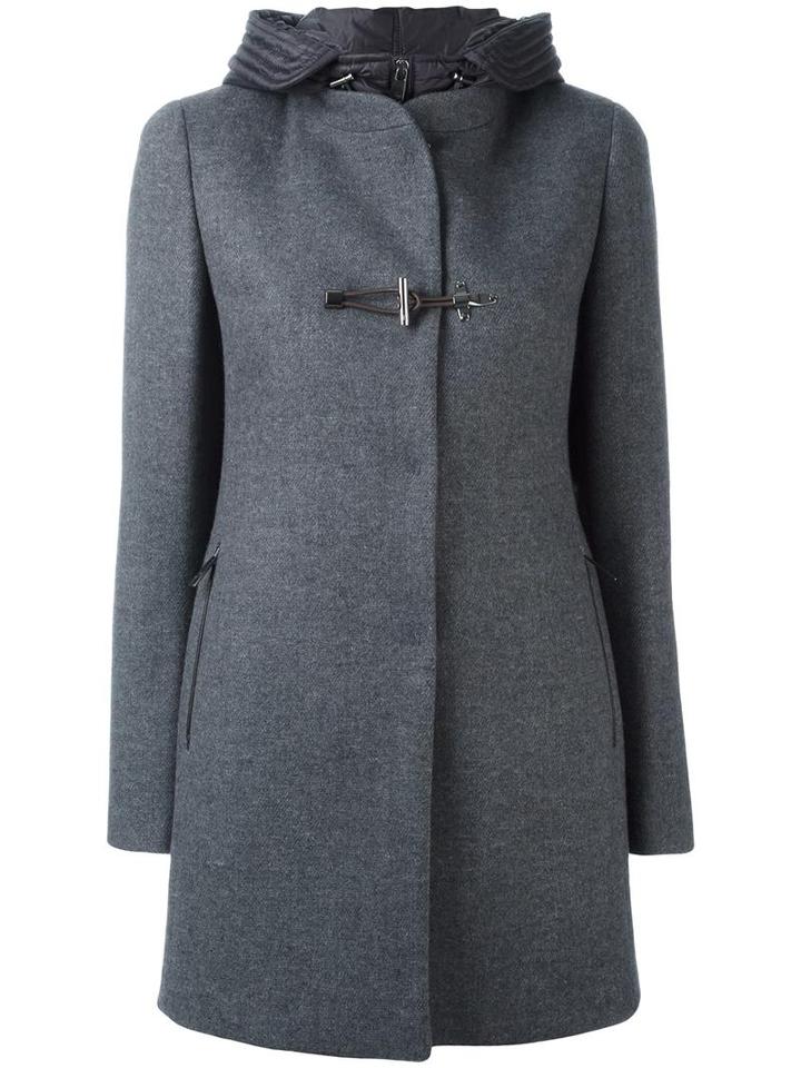 Fay Double Breasted Coat, Women's, Size: Medium, Grey, Wool/acrylic/virgin Wool/polyester
