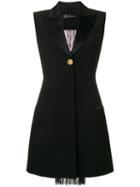 Versace Beaded Fringe Tuxedo Dress - Black