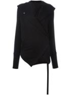 Ann Demeulemeester Hooded Wrap Cardi-coat, Women's, Size: 36, Black, Cotton/lyocell