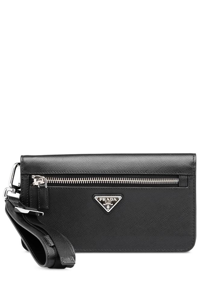 Prada Saffiano Leather Cellphone Case - Black