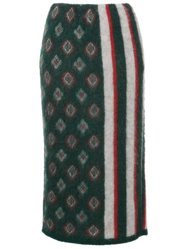 Coohem Shaggy Jacquard Skirt - Green