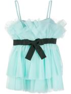 Brognano Ruffled Bow Detail Top - Blue