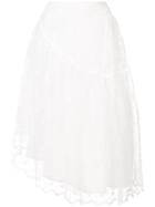 Simone Rocha Floral Embroidered Midi Skirt - White