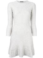 Alexander Mcqueen Jacquard Mini Dress, Women's, Size: Small, Grey, Wool/cashmere/viscose/spandex/elastane
