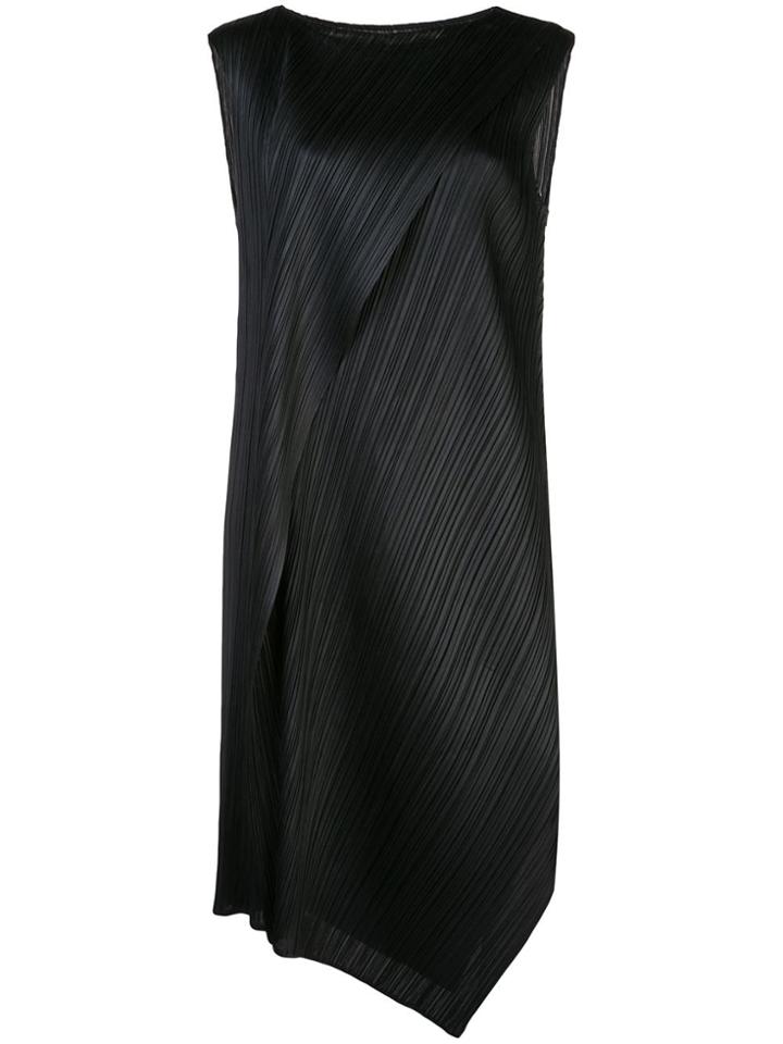 Pleats Please Issey Miyake Pleated Sleeveless Dress - Black