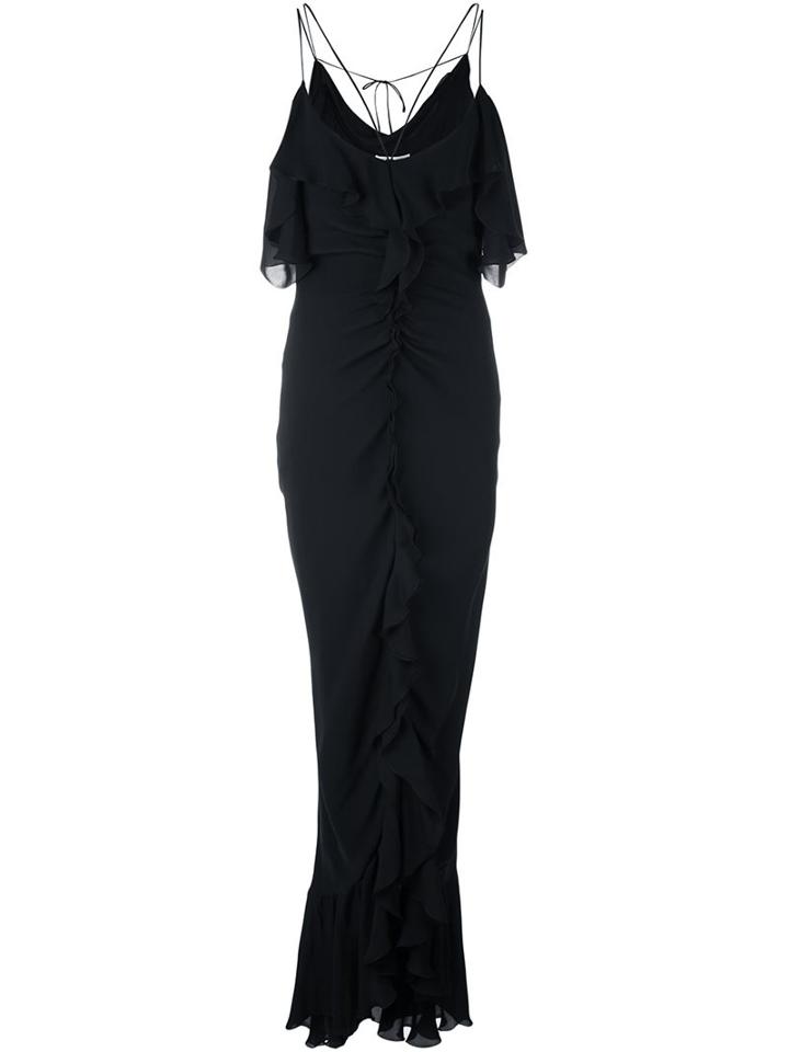 Emilio Pucci Cold Shoulder Gown, Women's, Size: 40, Black, Silk
