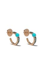 Pomellato 18kt Rose Gold M'ama Non M'ama Turquoise And Zircon Hoops -