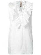 Marni Ruffle Neck Top, Women's, Size: 38, Cotton