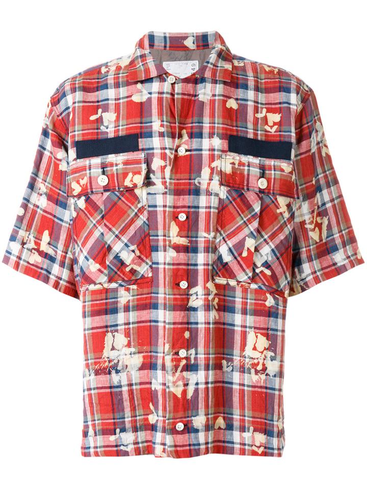 Sacai Paint Splatter Shirt - Red