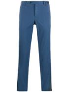 Pt01 Straight-cut Chino Trousers, Men's, Size: 58, Blue, Cotton/spandex/elastane