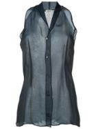 Romeo Gigli Vintage Sleeveless Shirt, Women's, Size: 42, Blue