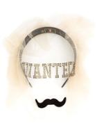 Piers Atkinson 'wanted Moustache' Veil - Black