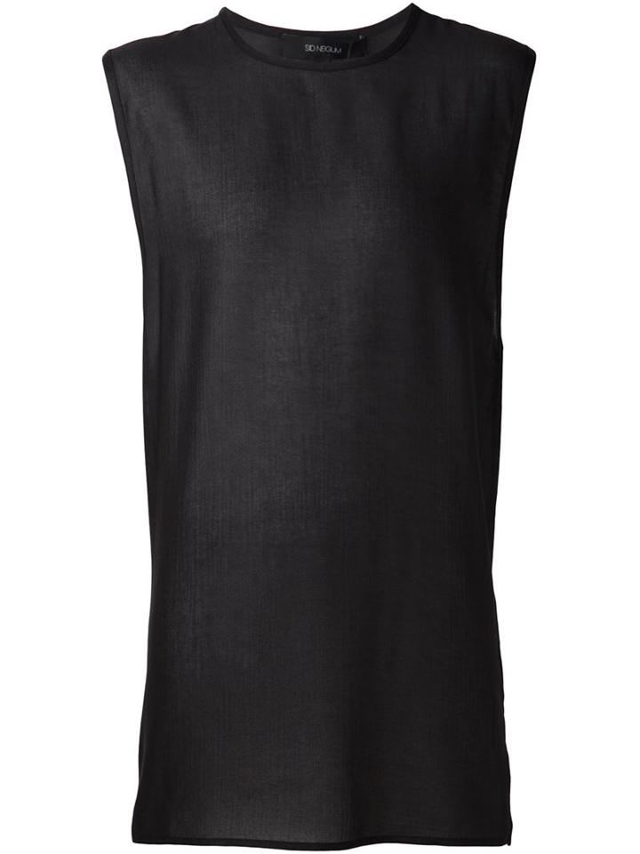 Sid Neigum Long Tank Top, Women's, Size: 6, Black, Silk/modal