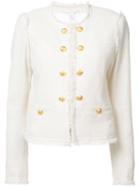 Welt Pockets Tweed Jacket - Women - Cotton/nylon/spandex/elastane - 6, White, Cotton/nylon/spandex/elastane, Veronica Beard
