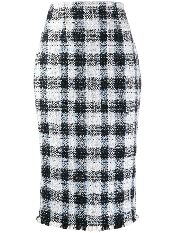 Alexander Mcqueen Check Midi Skirt - Black