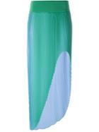Stella Mccartney Jeanne Pleated Skirt, Women's, Size: 40, Green, Polyester/spandex/elastane